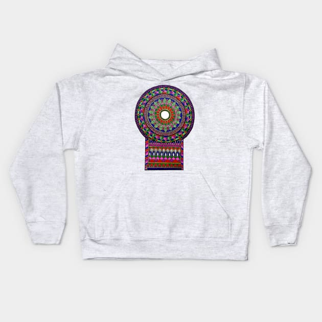 Church Plan Mandala Kids Hoodie by designsbygulmohar